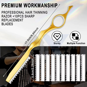 Navaja Profesional de Metal de 7 Pulgadas para Adelgazar el Cabello, Navaja de Estilismo Premium para Estilistas de Salón y Uso Doméstico, Colores Personalizables, Logotipo Láser - Product Image 2