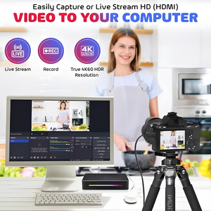 4K HD Video Capture Box with HDMI Input, HDMI Pass Through, <b>USB</b> <b>Plug</b> & Play, 4K60 HDR Recording & Live Streaming - Product Image 4