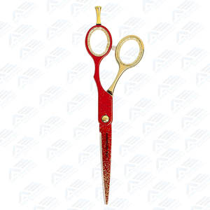Hustle & Shine 5,75 "Tijeras de corte de pelo profesional Tijeras de peluquero Rojas Acero inoxidable japonés Perfecto para estilistas - Product Image 4