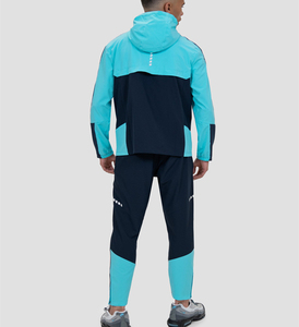 Coupe-vent personnalisé avec logo, imperméable, en coton épais, streetwear, à capuche, pour hommes, ensemble de survêtement de sport d'extérieur - Product Image 2