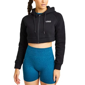Custom <b>Women</b> Cropped Pullover Hoodie Wholesale Running <b>Sport</b> Half Zipper <b>Long</b> <b>Sleeve</b> <b>Women</b> Crop <b>Top</b> Hoodies Sweatshirt 2026 - Product Image 6