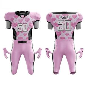 Uniformes de Fútbol Americano Personalizados al por Mayor, Transpirables, de Talla Grande, Manga Corta, 100% Poliéster, Conjuntos para Equipos - Product Image 1