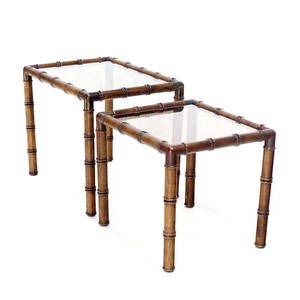 Modern Wood Nesting <b>Side</b> <b>Tables</b> Set | Industrial Metal Frame | Wholesale - Product Image 4