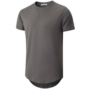 T-shirt long personnalisé pour homme, coupe décontractée, 200 GSM, coton premium, manches courtes, fabrication sous marque privée, faible MOQ - Product Image 5