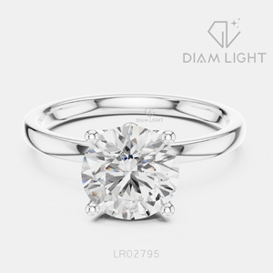 Bague solitaire en diamant de laboratoire taille ronde 2,00 carats, or blanc 14 carats, couleur F+, clarté VS+, certifiée IGI, nouvelle bague de fiançailles classique - Product Image 1