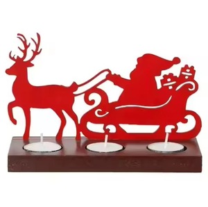 Portavelas Metálico Inspirado en la Aldea Navideña para Exhibiciones de Velas Navideñas, Decoración del Hogar por Temporada y Centros de Mesa Festivos - Product Image 6