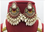 ชุดสร้อยคอยาวดีไซน์หรูหราคลาสสิกคุณภาพสูง ประดับมุกเคลือบทอง พร้อมต่างหูและติกก้า สำหรับงานหมั้นและงานแต่งงาน - Product Image 2