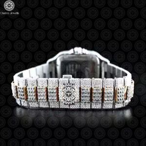 Montre de luxe Charm Jewells en acier inoxydable, bracelet de 20 mm avec accents de diamants, fermoir papillon, bracelet de mode pour homme, mouvement mécanique - Product Image 3