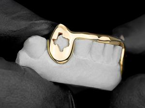 Grillz dentaire plaqué or véritable 18 carats, style hip-hop, pour accessoires de mode unisexe, usage quotidien, bijoux corporels - Product Image 4