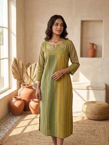 Kurti de algodón tejido a mano de primera calidad para mujer, transpirable, ligero, estilo étnico, informal, para uso diario en la oficina, túnica para mujer. - Product Image 1