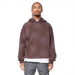Sudadera con Capucha de Algodón Desteñido para Hombre, 450GSM, Estilo Urbano, Proveedor de Fábrica Personalizado con Etiqueta Privada OEM, Ropa de Moda - Product Image 1