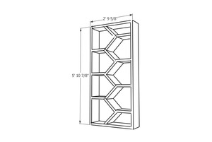 Étagère murale rectangulaire minimaliste en bois Madera Finekraft à 5 niveaux, géométrique, faite à la main, multifonctionnelle, décoration de salon - Product Image 2