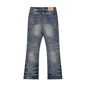 Pantalon évasé vintage de haute qualité pour homme, coupe ample, jambe large, en jean bleu délavé, style streetwear, design baggy, hiver - Product Image 3