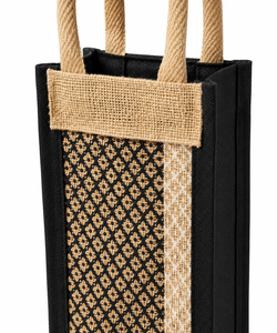 Bolsa de Yute Hecha a Mano para Botella de Agua |   Portabotellas Ecológico con Asa de Cuerda |   Bolsa de Regalo Reutilizable para Botellas de Vino de Yute - Product Image 4
