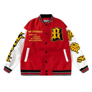 Blousons universitaires personnalisés de haute qualité pour hommes, style Letterman à col montant, avec broderie et manches en cuir, pour la saison hivernale, style urbain - Product Image 3