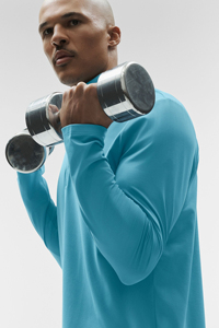 Wholesale Men's Long Sleeve Half Zip Sports T <b>Shirt</b> Breathable Running Fitness Activewear - Product Image 3