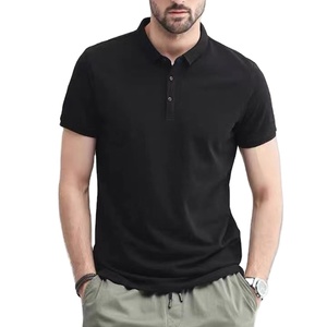 Polo de hombre de diseño elegante y alta calidad con bolsillo y cuello de cuero, camiseta de golf lisa, polo 100% algodón. - Product Image 5