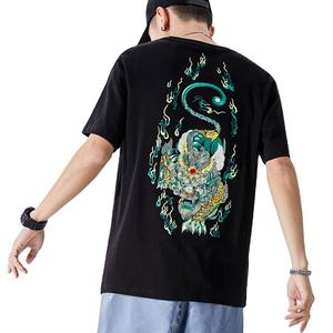 เสื้อยืดผ้าฝ้ายถักสำหรับผู้ชายเสื้อยืดพิมพ์ลายขนาดใหญ่พิเศษปักโลโก้ได้ตามต้องการ100% - Product Image 3