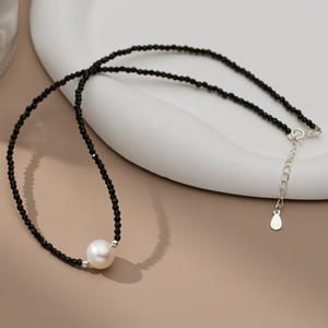 Collier en argent pur Nalan S925, style simple rétro, perle, avec un design unique, accessoire de niche Y01076 - Product Image 2
