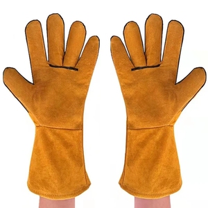 SAFETREE Guantes de soldadura de piel sintética de primera calidad de 14 pulgadas-Guantes de cuero resistentes al calor y a las chispas, equipo de seguridad duradero de Pakistán - Product Image 1