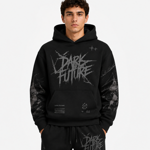 Ensembles de survêtements pour hommes avec impression graphique OEM, sweats à capuche et pantalons de jogging en molleton épais, style streetwear oversize, fournisseur direct d'usine - Product Image 3