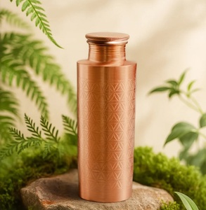 Premium <b>Copper</b> <b>Drinking</b> <b>Bottle</b> With Secure Closure For Convenient Water Storage During Work School Fitness Travel And Trips - Product Image 1