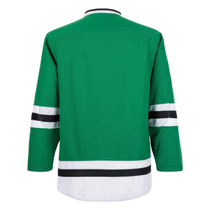 Camiseta de Hockey sobre Hielo Personalizada para Hombre, Blanca, Cuello en V, Rayas, Manga Tres Cuartos, Poliéster que Absorbe la Humedad, Talla Adulto - Product Image 6