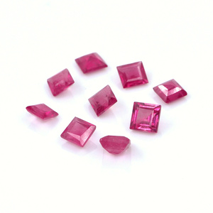 Rubis naturels de Bangkok, carrés calibrés de 3,5 mm, pierres précieuses de rubis naturelles facettées, prêtes à l'emploi pour la création de bijoux - Product Image 1