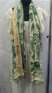 Paréo en coton artisanal imprimé au poisson, motif côtier bleu, léger et doux, idéal pour l'été, couvre-maillot de bain de plage - Product Image 6