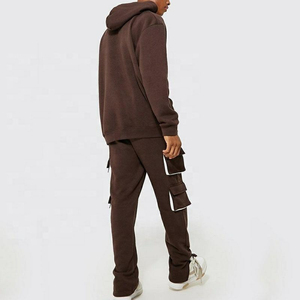 Ensemble de survêtement deux pièces personnalisable en molleton 100 % coton épais pour homme, style streetwear, séchage rapide, respirant, uni - Product Image 5