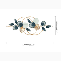 Décoration murale en feuilles métalliques vertes dorées, sculpture murale inspirée des plantes botaniques pour salon, chambre, entrée, accent moderne pour la maison