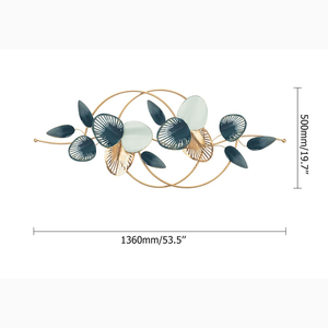 Gold Green Metal <b>Leaves</b> <b>Wall</b> <b>Decor</b> Botanical Plant Inspired <b>Wall</b> Sculpture for Living Room Bedroom Entryway Modern Home Accent - Product Image 3