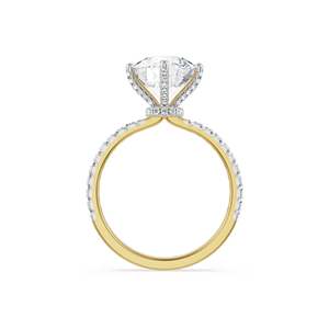Anillo de compromiso y aniversario Timeless Sparkle para mujer, con moissanita grande, pavé y detalles románticos en plata, oro y oro rosa - Product Image 2