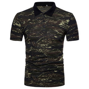 Chemise polo camouflage à manches courtes sur mesure de haute qualité, anti-rides, tricotée, nouveau style, sublimée, pour la chasse - Product Image 4
