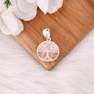 Classic 925 Sterling Silver Pendant Rose <b>Quartz</b> Elegant Looking Gemstone Tree Of Life Jewelry Wholesale Exporter - Product Image 5