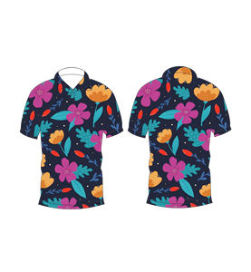 Polo à imprimé floral multicolore bleu marine pour hommes, haut décontracté à manches courtes, mode été - Product Image 3