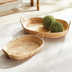 Rattan serving <b>trays</b> hand-made <b>tray</b> for bread fruit candy cheapest price <b>kitchen</b> serveware - Product Image 6
