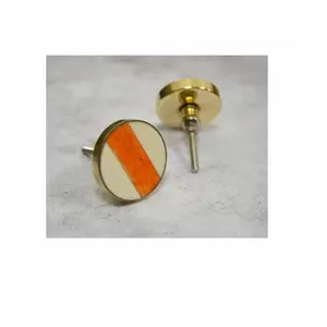 Chất lượng cao Orange sọc Brass & xương nội Door Knob trang trí Bone Knob hiện đại tủ Door xử lý đồ nội thất Bone Knob