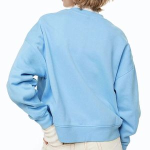 Sweatshirts pour femmes en molleton de coton, coupe oversize, col rond, avec logo imprimé personnalisé, style streetwear, vente en gros - Product Image 6