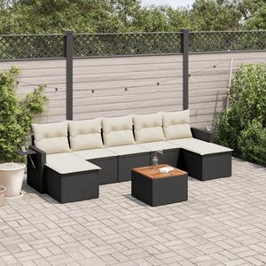 Conjunto de Sofás Modulares Grandes de Ratán PE Negro para Jardín, Muebles de Exterior Elegantes y Duraderos - Product Image 1