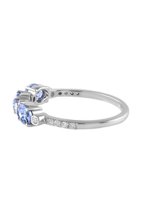 Anillo de Diamantes y Tanzanita en Plata de Ley 92.5 KLSR-11068 - Product Image 4