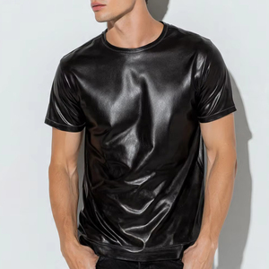 เสื้อยืดหนังแท้แขนสั้นระบายอากาศได้ดี กันลม คอวี สไตล์ลำลอง ปรับแต่งได้ - Product Image 6