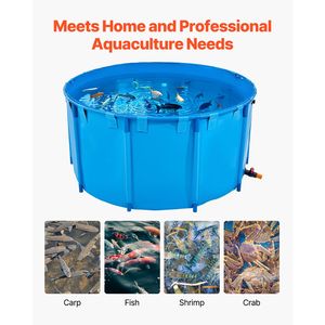 Estanque Redondo Plegable de PVC de 818 Galones con Cubierta de Lona y Estructura Estable para Peces Koi y Goldfish - Product Image 6