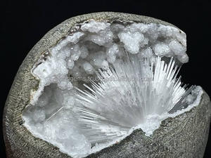 Meilleures ventes en gros : Géode en cluster de grottes de scolécite cristalline brute naturelle, spécimens de zéolite indienne, minéraux pour la guérison et le Feng Shui, Amour - Product Image 6