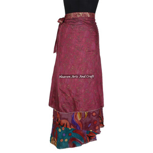 2026 High Fashion Elegant Bohemian <b>Wrap</b> <b>Skirt</b> Long Beach Wear 100% Silk Maxi Free Size Women's Custom Latest Design - Product Image 2