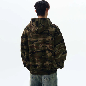 Sweat-shirts à capuche camouflage requin de qualité supérieure, 100% coton, pour hommes, femmes, unisexe, streetwear, sweat-shirt camouflage à fermeture éclair intégrale - Product Image 2