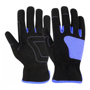 Guantes de Trabajo Mecánicos Amara de Cuero Sintético Negro y Verde Premium, Palma con Agarre Texturizado Flexible, Puño de Neopreno para Uso Industrial - Product Image 5