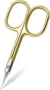 Ciseaux à cuticules extra fins et courbés, super minces, professionnels, petits ciseaux avec pointe précise, couleur rose - Product Image 2