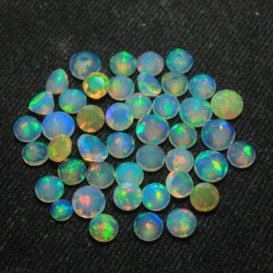 Ópalo facetado de 6 mm, ópalo etíope natural, corte brillante, gema multicolor con juego de color y fuego, ópalo suelto para la fabricación de joyas - Product Image 4