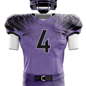 Ensemble d'uniformes de football américain modernes, maillot et pantalon personnalisés pour équipe, tenue pour activités sportives de compétition - Product Image 3